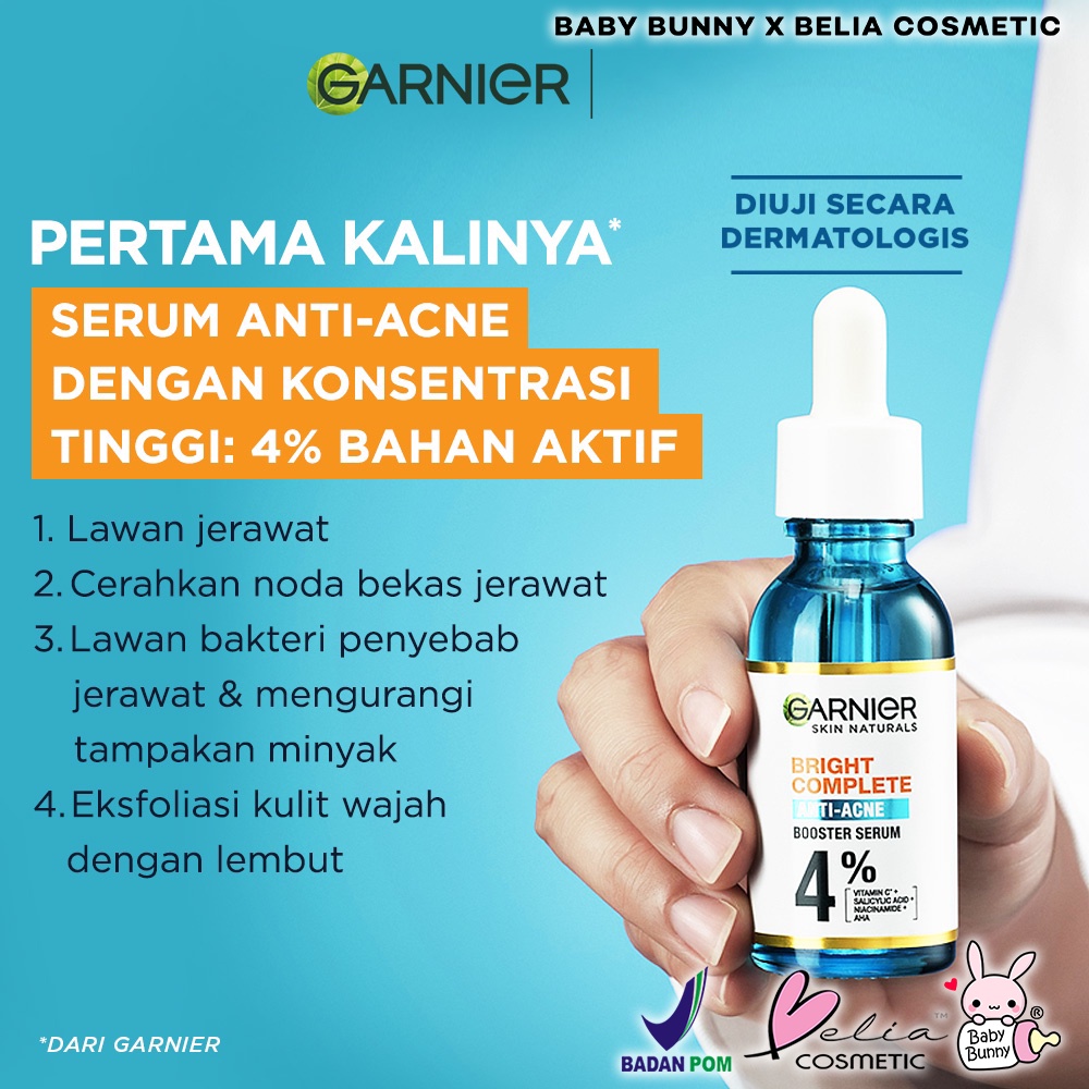 ❤ BELIA ❤ Garnier Bright Complete Anti Acne Series | Clear Up | Serum | Sachet | Face Wash | Masker Wajah | BPOM