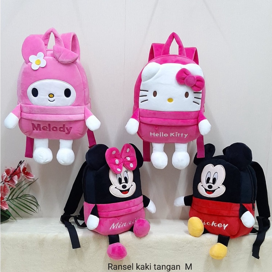Tas Ransel Anak Miki Minie kitty Melody SIze M Doraemon/Backpack Anak Paud/Tas Karakter Kado Lucu
