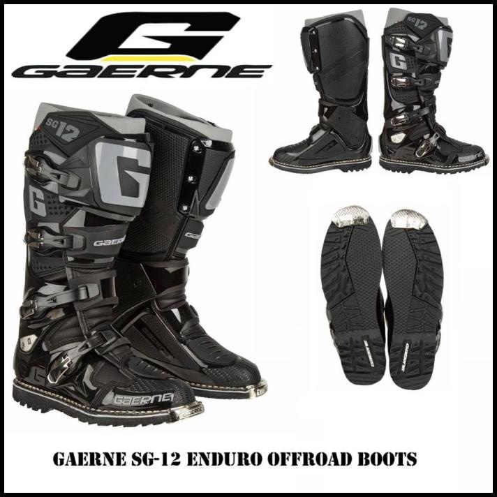 Gaerne Sg12 Enduro Black Sepatu Enduro Gaerne Sg12 Gaerne Sg12 Black