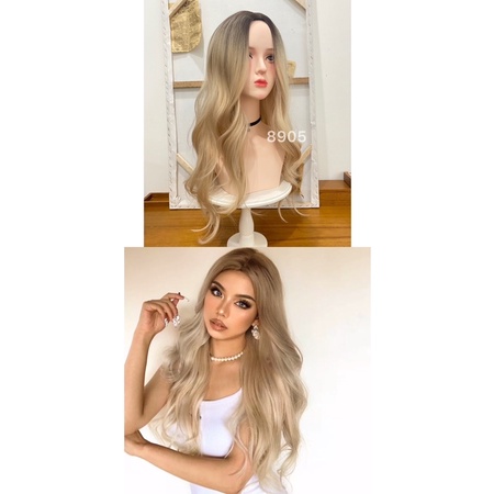 8905 full wig ikke korean layer wave tanpa poni 70 cm