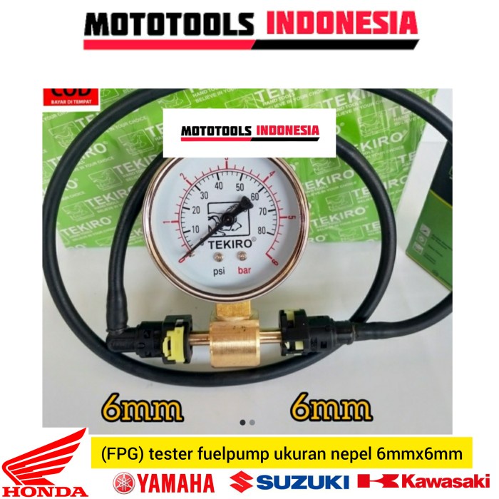 tester fuelpump tekiro original nepel 6mmx6mm