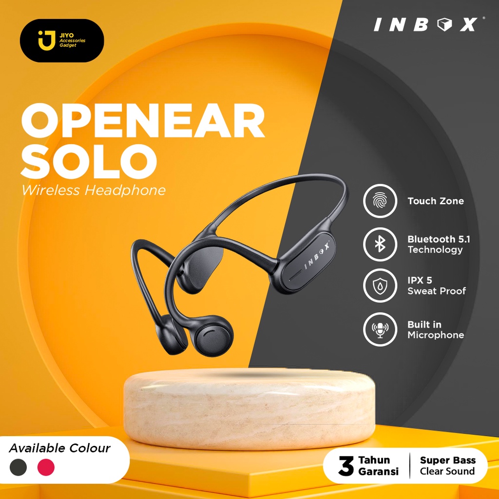 Sport Headset | Headset Bluetooth | Wireless Earphone Inbox Open Ear Solo GARANSI 3 TAHUN