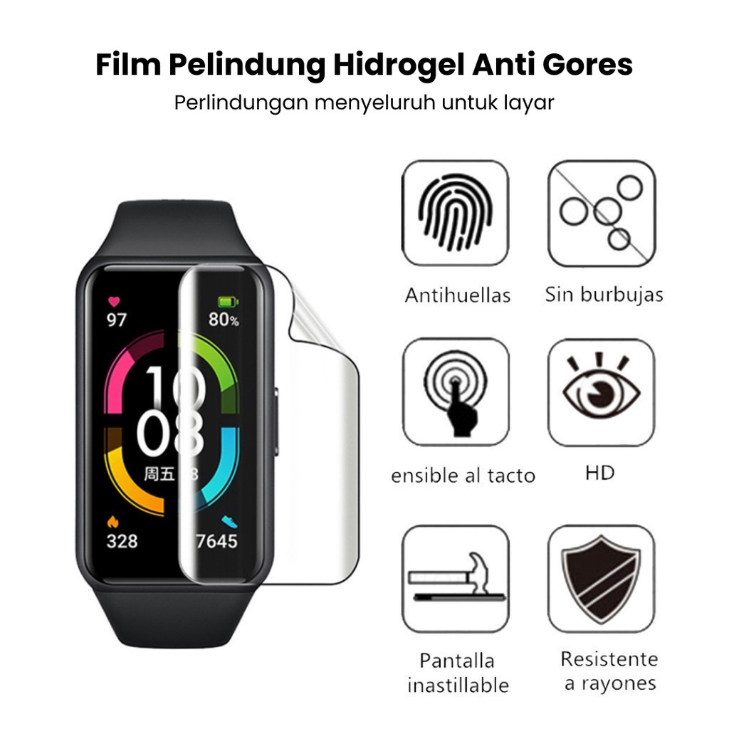 Anti Gores Huawei Band 6 7 / 3D Screen Protector Huawei Band/ Honor Band 6 Protective Film Hydrogel