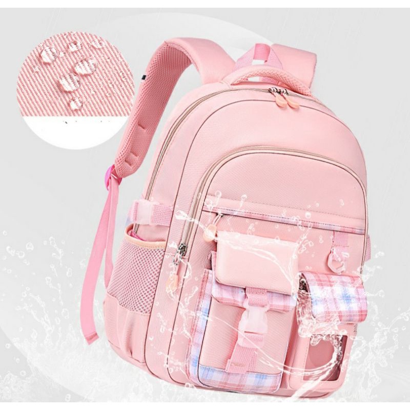 Tas Ransel Backpack Anak Sekolah Perempuan SD Kakami Polos