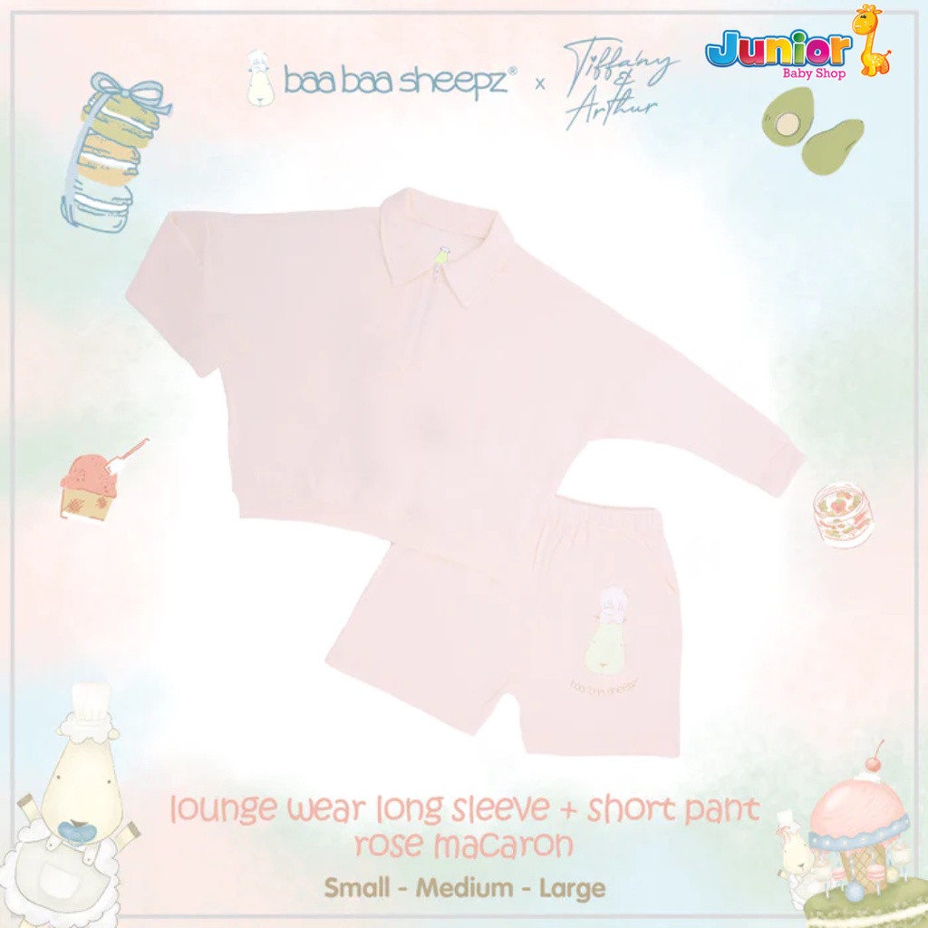 Baabaasheepz Long Sleeve Shirt+Shorts Pant X Tiffany&amp;Arthur Baabaachef - Pyjamas Anak