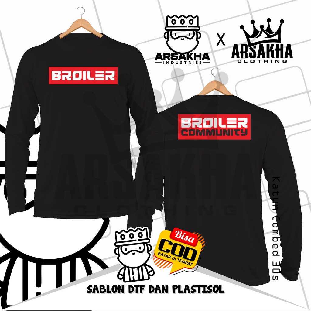 Kaos Lengan Panjang Broiler Community Peternak Ayam Broiler v2 - Arsakha Industries