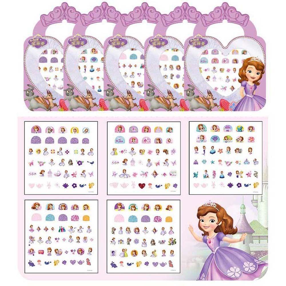 Mxbeauty Anak Stiker Kuku Anak Lucu Sofia Kartun Mainan Pony Elsa Anna Nail Art Dekorasi