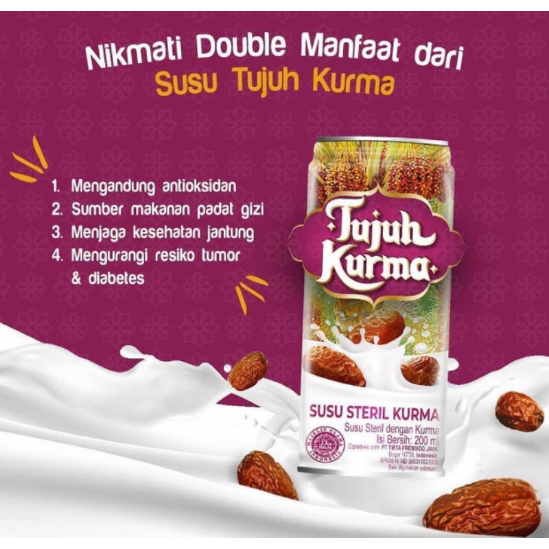 TUJUH KURMA SUSU STERIL KURMA 1 DUS = 12 PCS [SWEETSPACE]