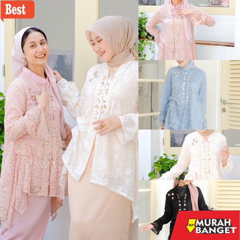 baju setelan wanita kekinian 2022 ARUMI OUTER DAN INNER /BAJU WISUDA/ONE SET/BAJU BROKAT/BAJU LAMARA