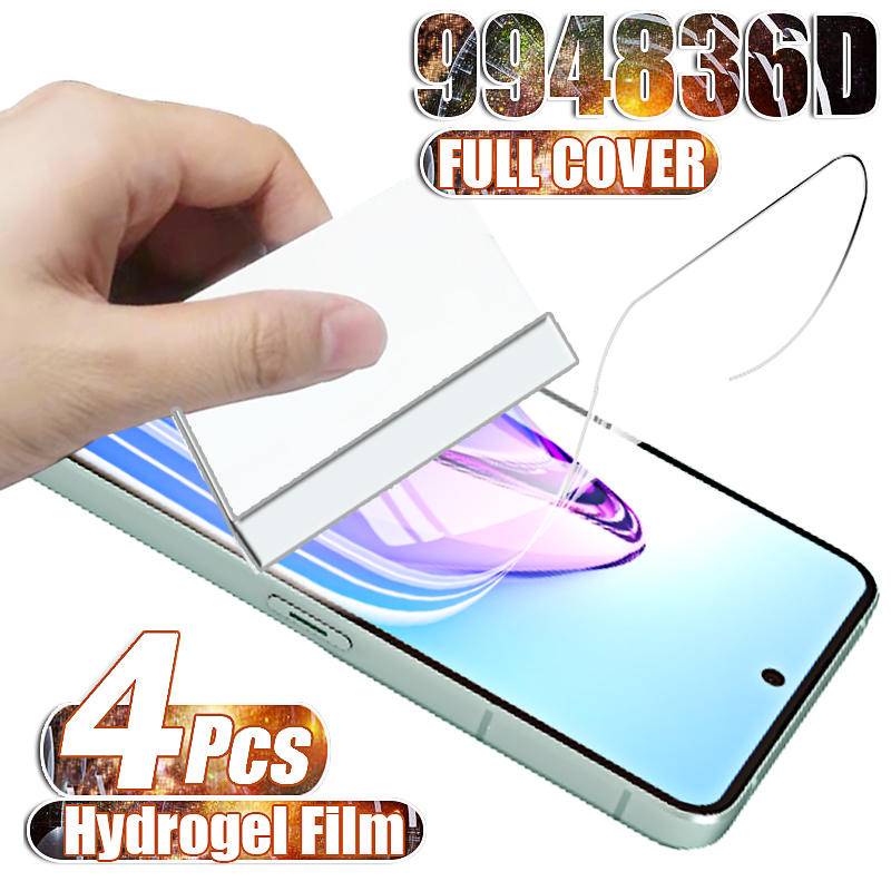 4pcs Film Hydrogel Pelindung Layar Full Cover Untuk Oppo Reno 4 4Z 5 6Z 6 7 8 Por Plus Lite 4G 5G