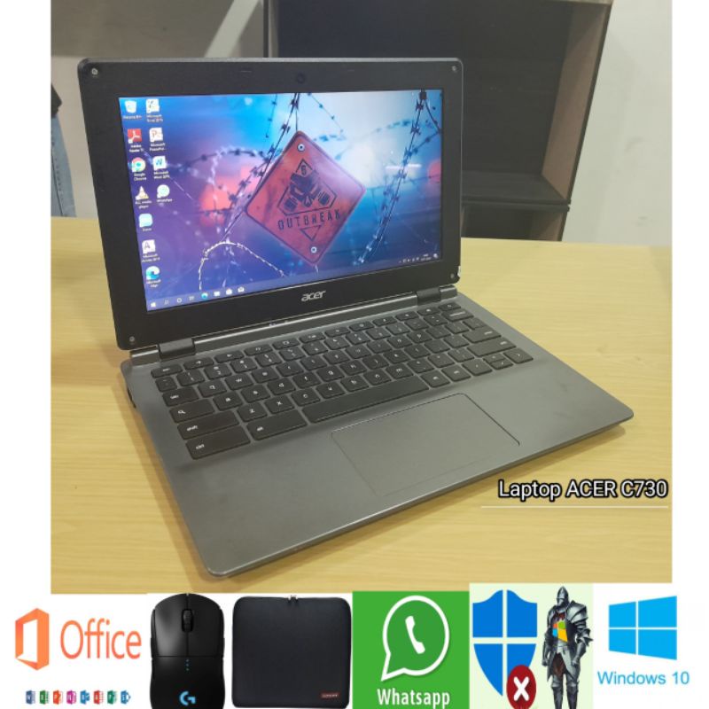 Laptop Acer C730 RAM 4GB SSD 128GB SIAP PAKAI 