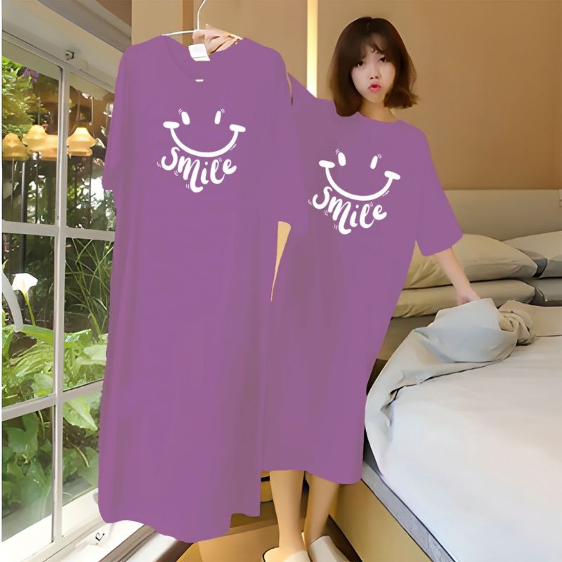 Medan Termurah Tunik dress panjang 90cm LD max 115 Tunik smile cute spandek