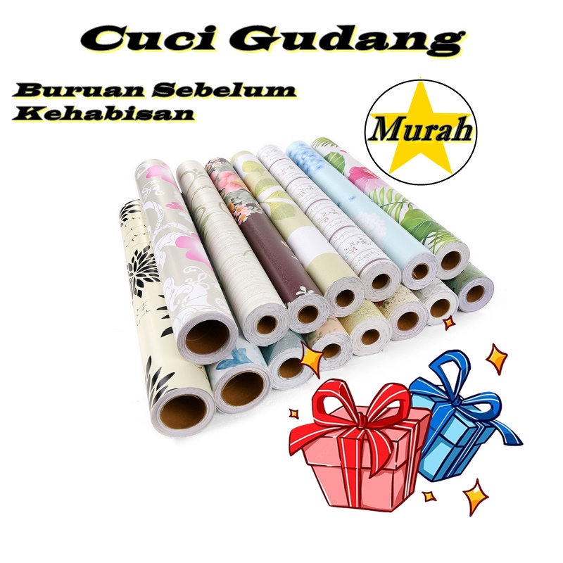 Wallpaper dinding All varian motif 1M wallpaper stiker random Cuci Gudang