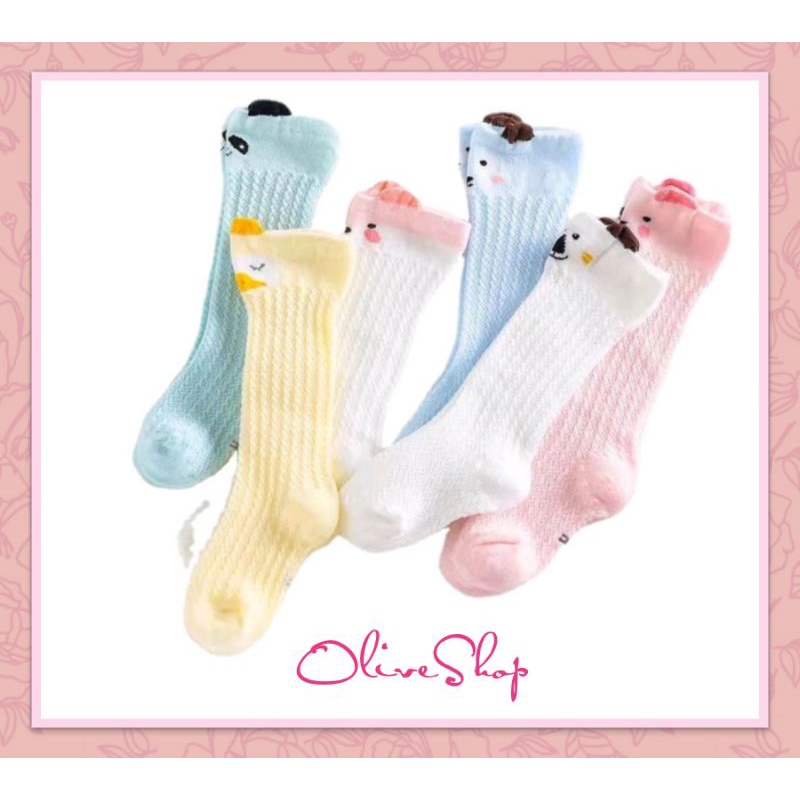 OliveShop ❤️ Kaos Kaki Bayi Anak Panjang Selutut Sekolah Animal Hewan Impor