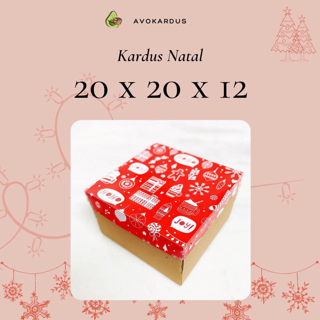 

Kardus Natal 20x20x12 Top Bottom Kotak Dus Kue Tart