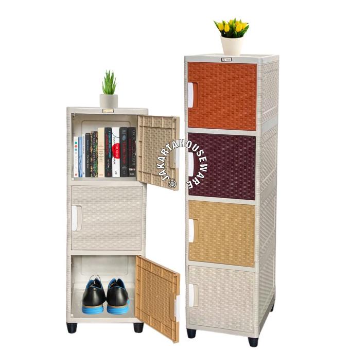 

Lemari Plastik Rak Susun Akako Swing stock ready