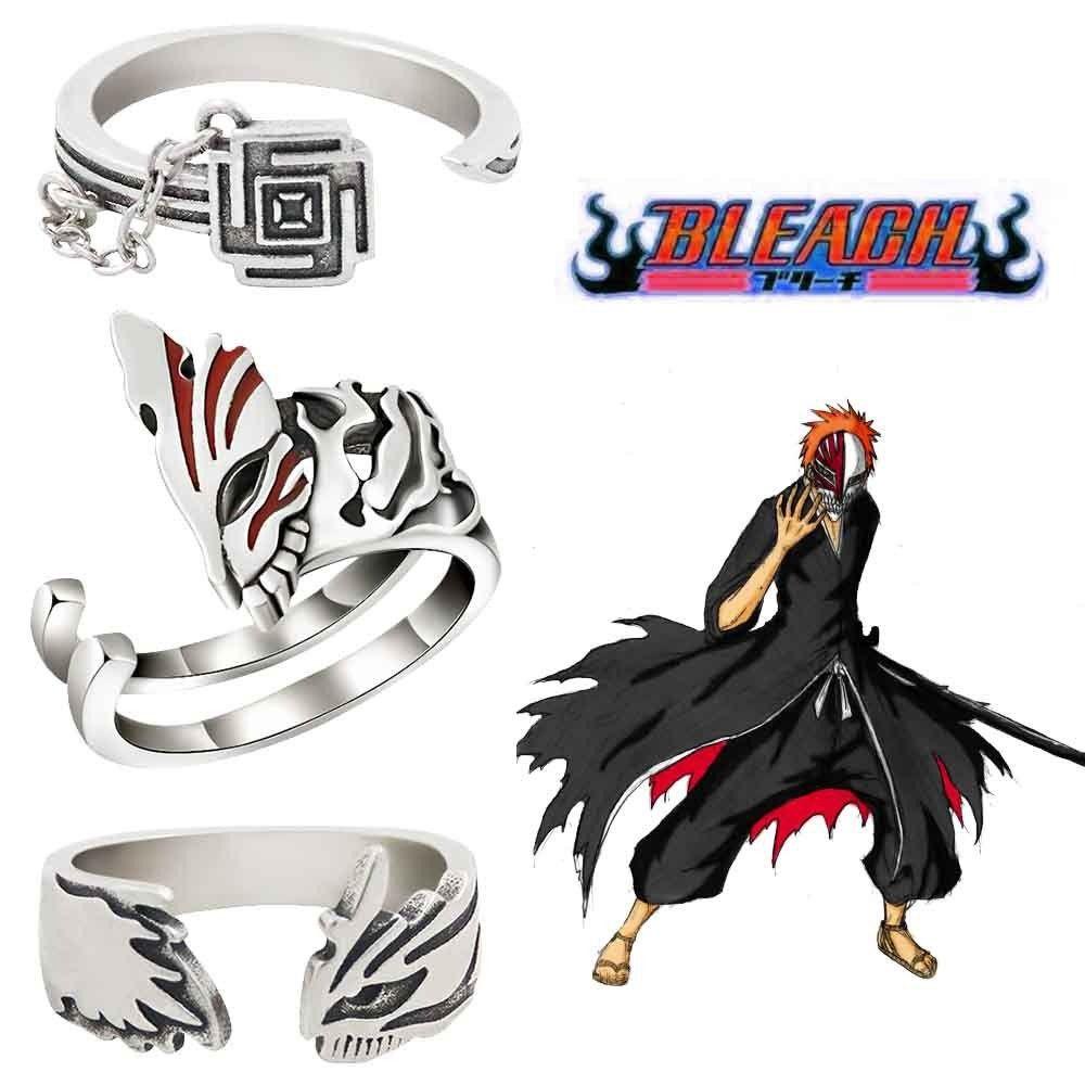 Mxbeauty Anime Bleach Rings Dekorasi Harian Cincin Terbuka Jari Gesper Anak Laki-Laki Desain Kartun Masker Pasangan Cincin