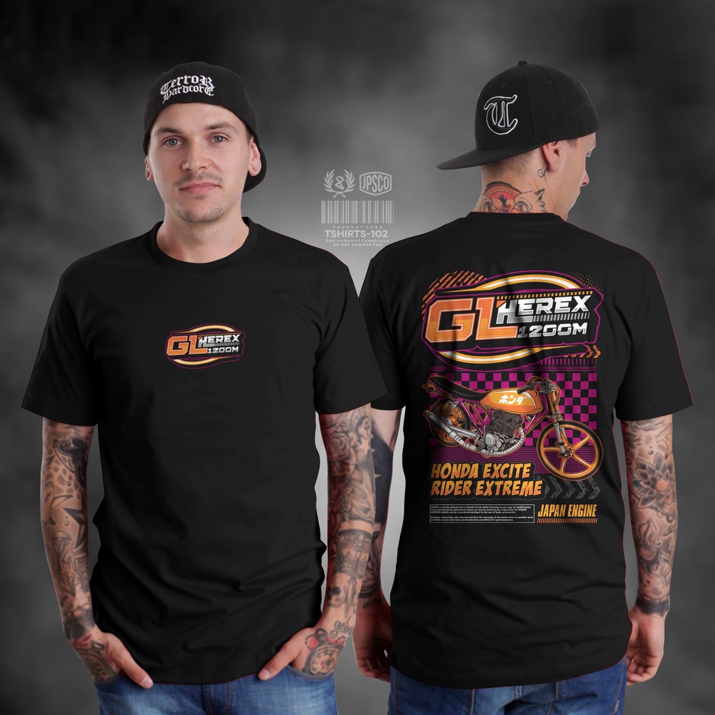 Baju Atasan Kaos Distro Motor Pria Lengan Pendek Terbaru Keren 2022 Honda GL 100 Herex