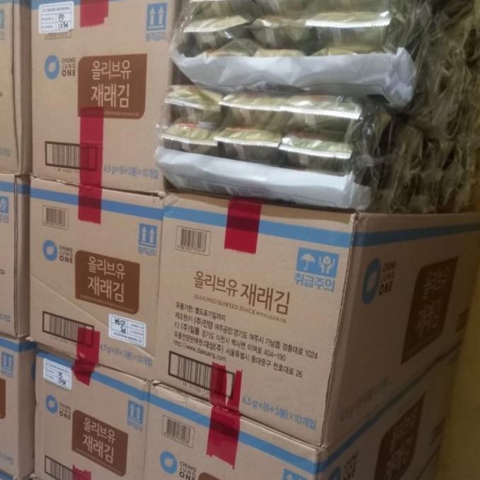 

Chung Jung One Seaweed 6+3 Nori 1 Karton | Olive Oil Rumput Laut Korea