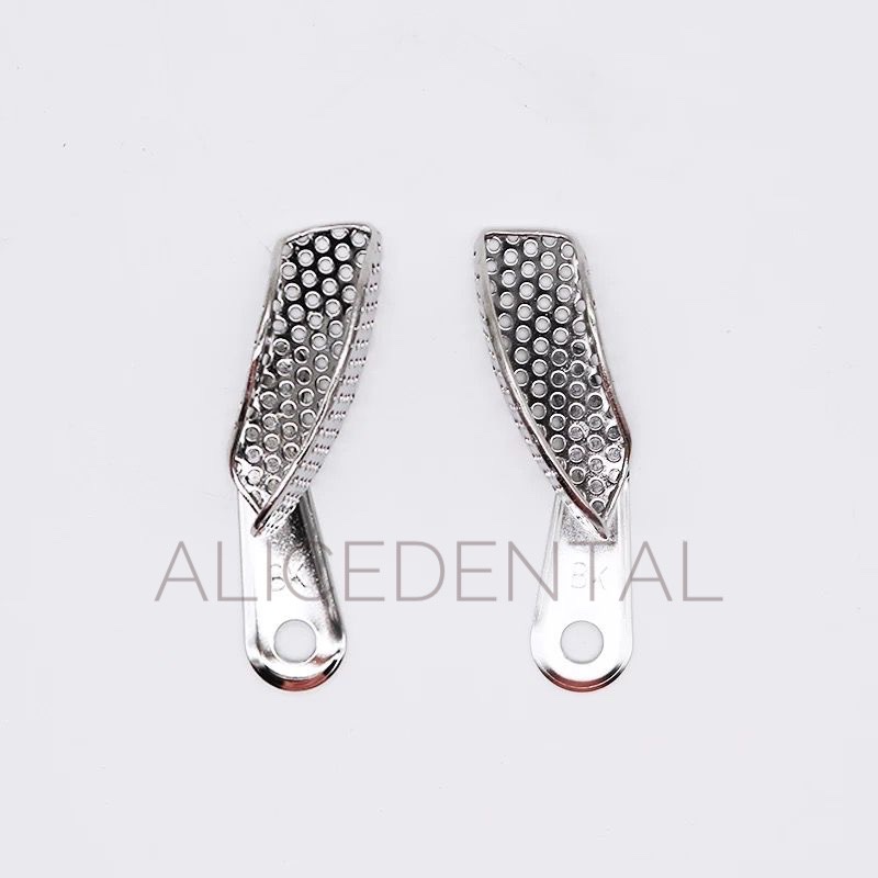 Sendok cetak gigi HIGH QUALITY rahang atas bawah S M L stainless steel besi metal partial impression tray ALICE DENTAL sendok cetak sebagian anterior posterior