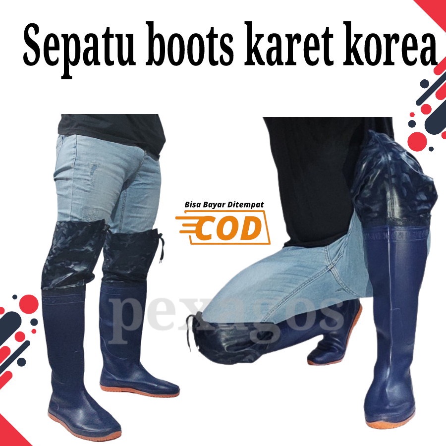 SEPATU SAWAH KARET PANJANG KOREA SEPATU BOOTS KARET ANTI KEONG SAWAH PETANI SEPATU BOT HUJAN