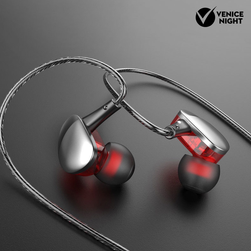 (VNEP) (Berkabel) 3.5mm Plug Universal In-Ear Earphone Heavy Bass Sports Headphone dengan Mic