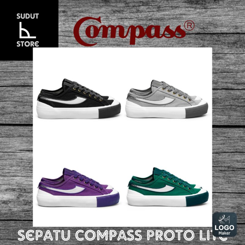 Sepatu Compass Proto Lite Black / Grey / Green / Purple