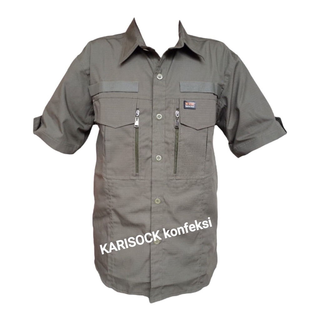 Kemeja Tactical Pria W-TAC Tangan Pendek / Baju Kemeja Tactical Lapangan PDL / Hem atasan kemeja