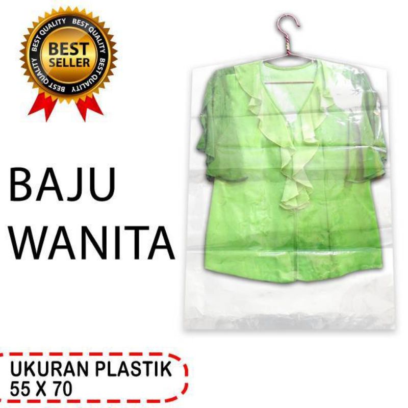 Plastik Cover Pakaian | Plastik Baju Mika | Plastik Mika Jas Dress Gaun Gamis | Penutup Pelindung Bahan Mika Tebal Lentur | Plastik Laundry Gantung | Plastik Londry Hanger | Plastik Laundri Gantungan