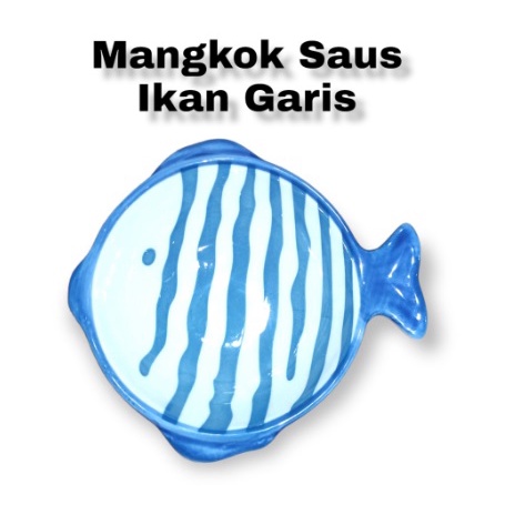 Mangkok Saus Keramik Motif Ikan Rusa Mangkok Sambal 12cm Harga/Pc