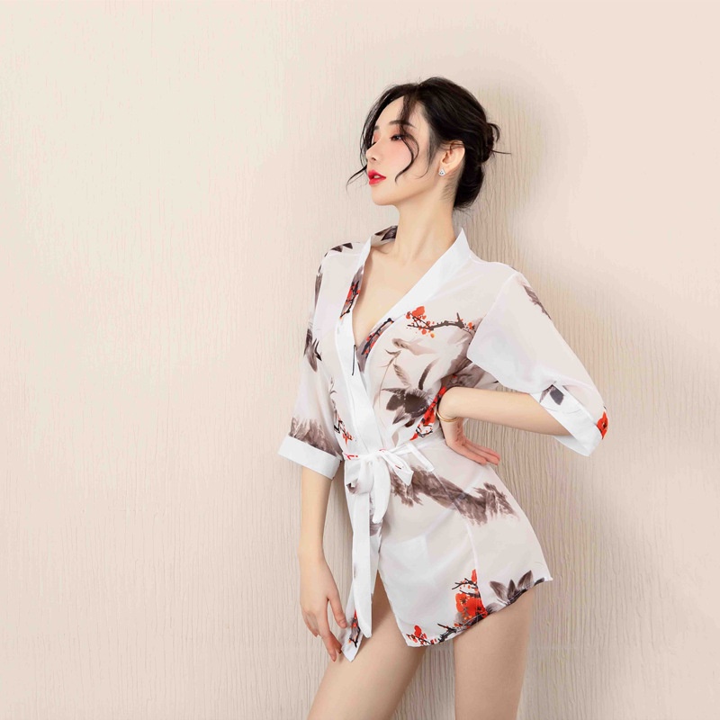 KODE 1084 - Pakaian Lingerie Sexy Baju Hot Wanita Dewasa Bahan Lace Tipis Piyama tidur Longnight kimono tricot satin menggoda premium original termurahimport