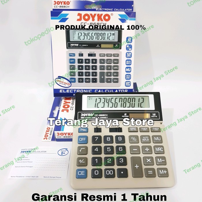 

Calculate Kalkulator 12 Digit Joyko Cc-868Ch Calculator Joyko Cc868 Check Correc