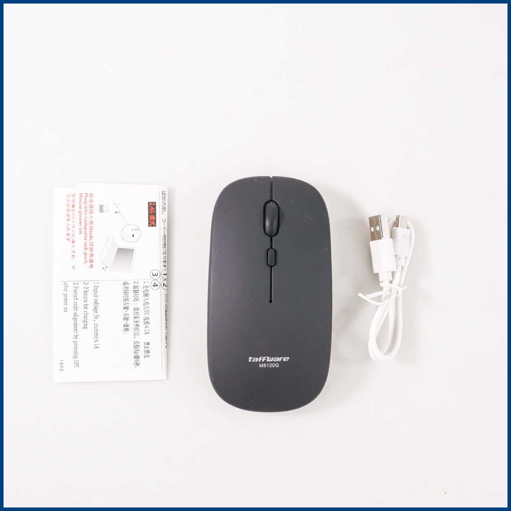 Mouse Wireless Rechargeable 2in1 Bluetooth 5.2 &amp; Wireless 2.4Ghz Silent Click 800/1200/1600DPI Taffware