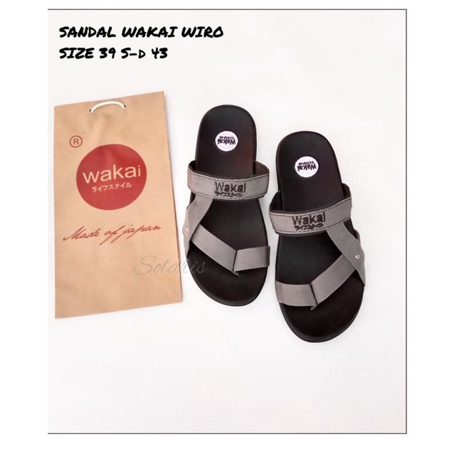 Sandal Selop pria Impor murah - Sandal keren Cowok slip on flat - Cokelat, 39