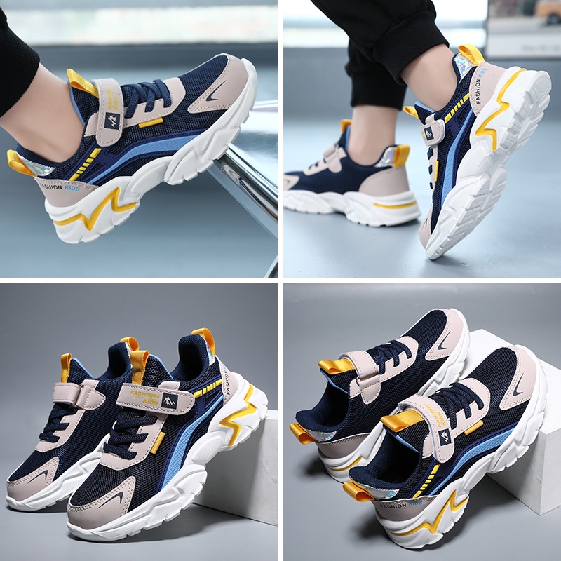 Sepatu Anak Laki-laki Baru Mesh Kasual Sepatu Olahraga Nyaman 28-37