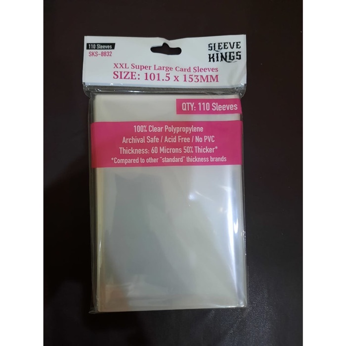 Family Game Sleeve Kings "Xxl" Card Sleeves 101.5X153 Mm -110 Pack, 60 Microns