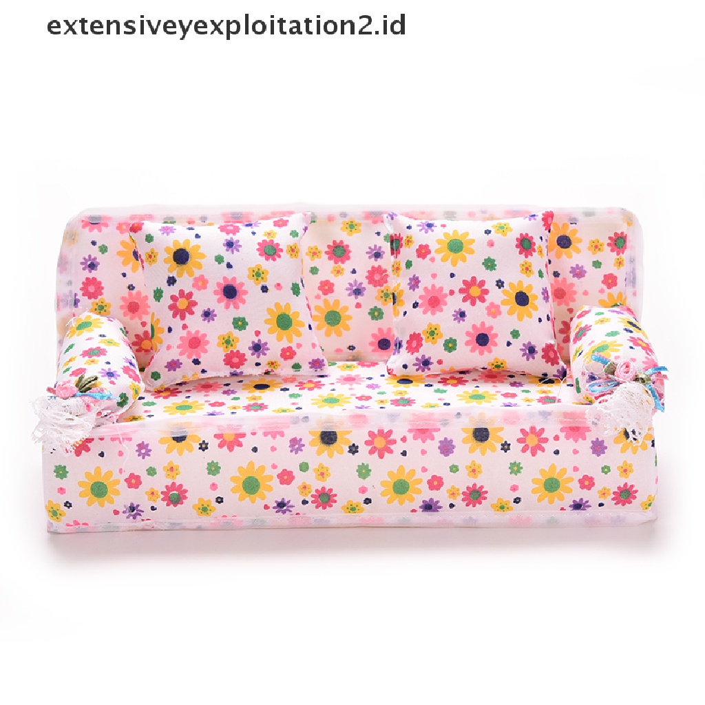 3 Pcs / set Sofa 2 Bantal Untuk Furniture Rumah Boneka Barbie