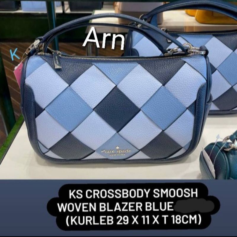 KS Crossbody Smoosh Woven Crossbody Blue