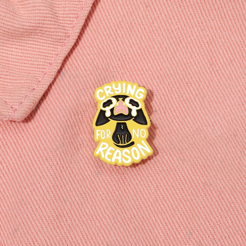 Bros Pin Enamel Bentuk Kartun Hewan Anjing Menangis Untuk Hadiah Teman