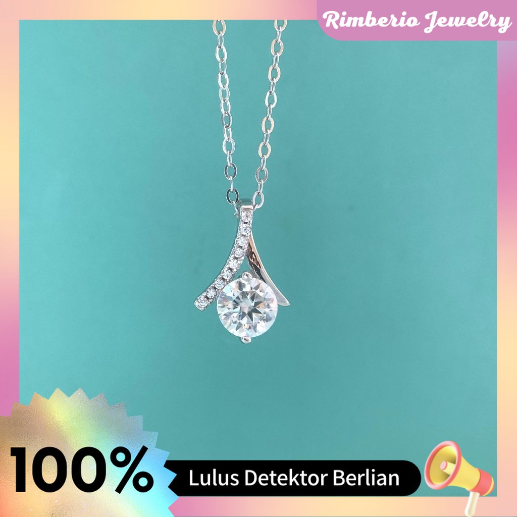 Rimberio Jewelry Kalung Tura berlian replika / replika berlian eropa/lapis emas 18k Sterling Silver 