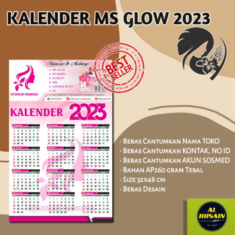 

Kalender MS GLOW 2023 / Kalender Costum (FREE DESAIN)