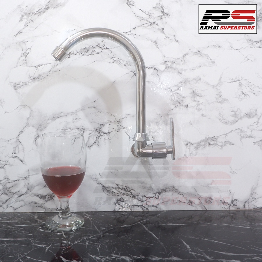 Keran Dapur Kran Cuci Piring Sink Stainless Tembok