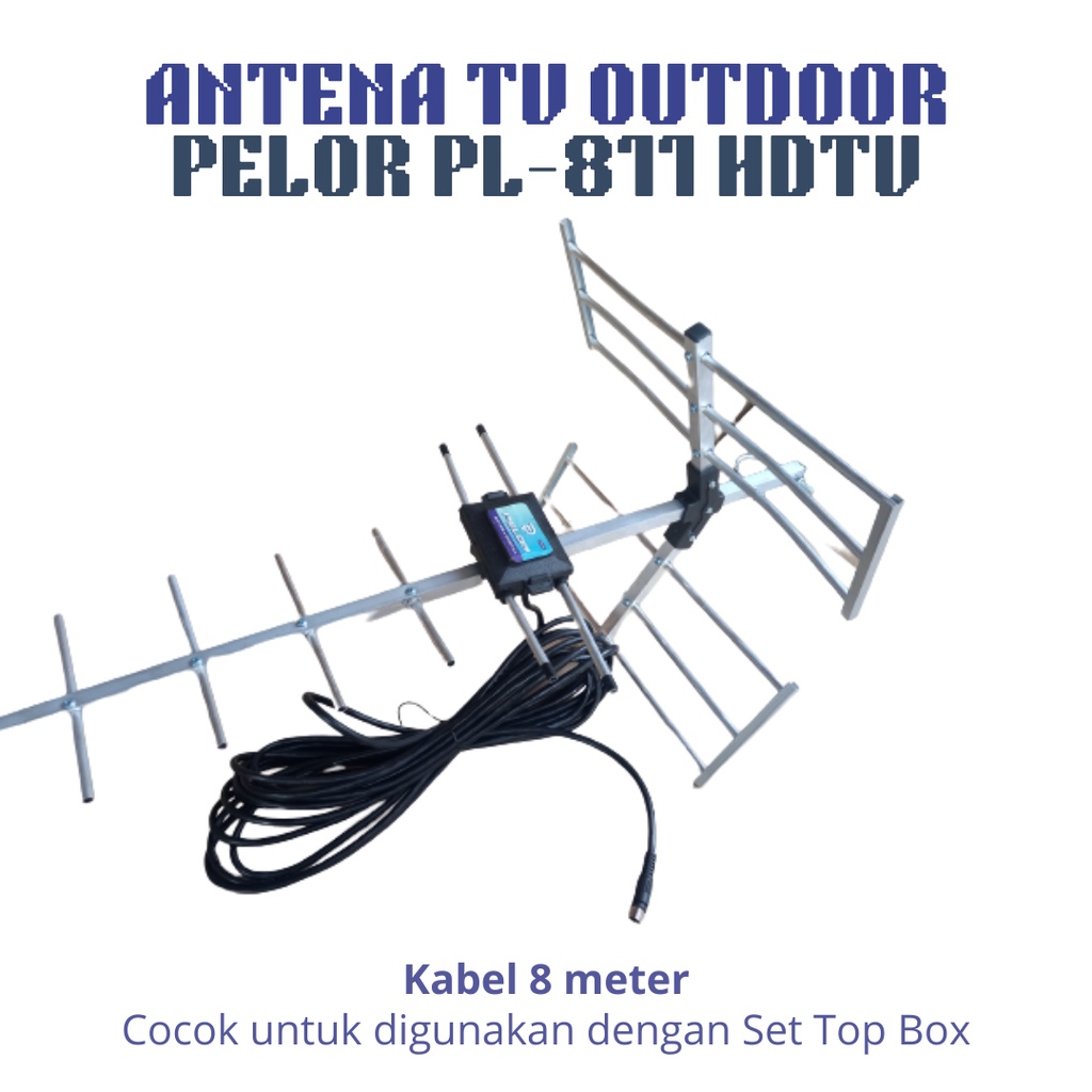 ANTENA TV DIGITAL OUTDOOR PELOR PL-811 ANTENA TV LUAR + KABEL 8 METER