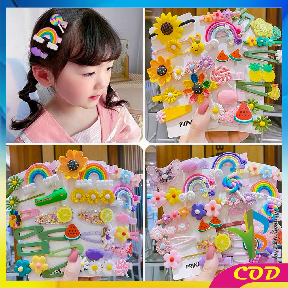 RB-C317 Set Jepit Rambut Anak 14 IN 1 / Hair Clip Anak / Jepitan Rambut Anak Perempuan / Jepit Rambut Korea Anak