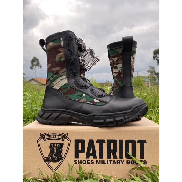 SEPATU PDL NKRI NEW SEPATU LORENG HIJAU NKRI MERK PATRIOT KULIT SAPI