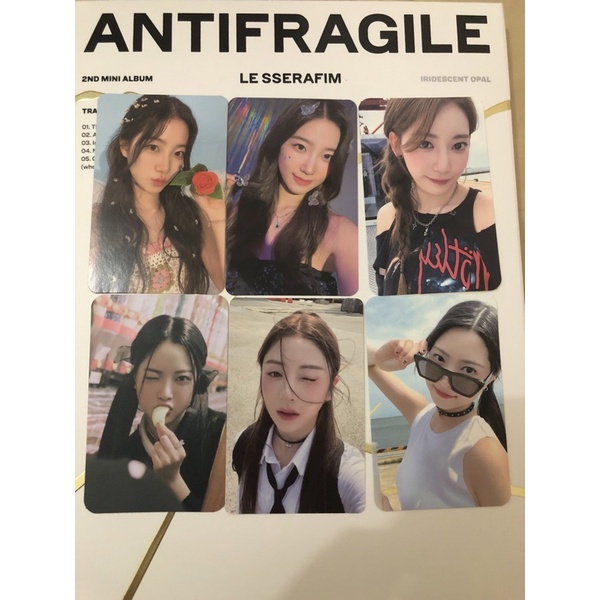 pc photocard le sserafim antifragile kazuha nabi iridescent opal frozen aquamarine sakura eunchae we
