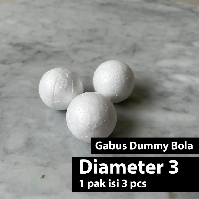 

Bola Gabus Sterofoam 3 cm (isi 3 pcs) / styrofoam bulat / dummy ball