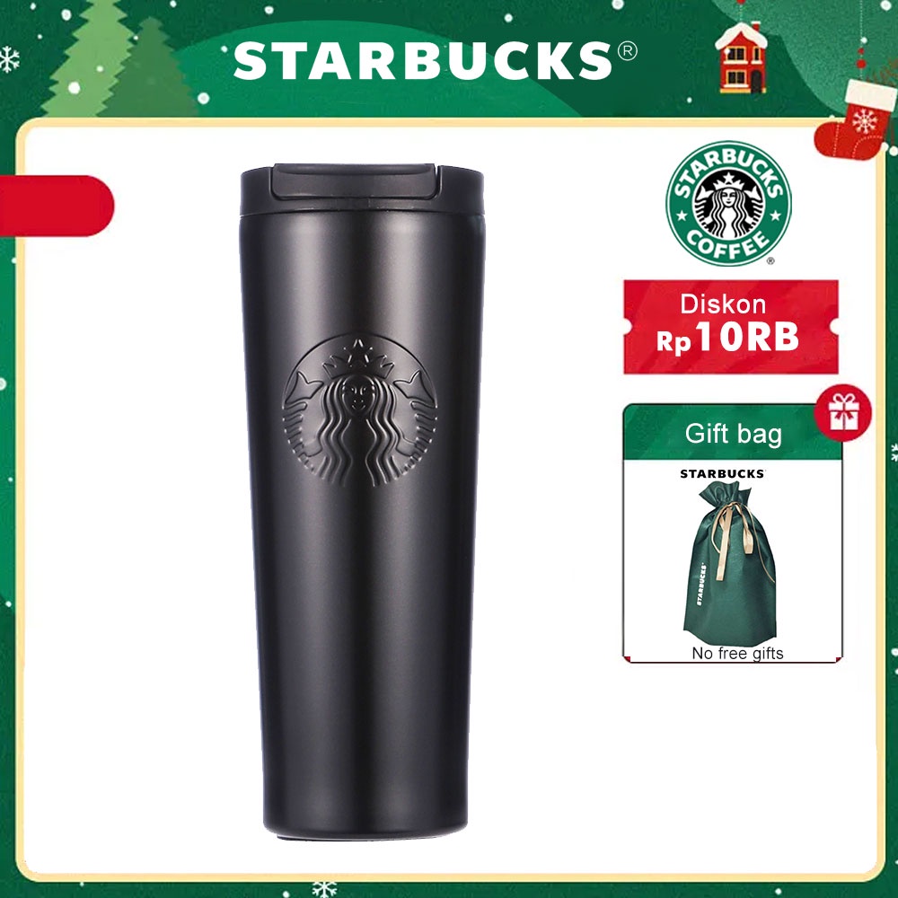 Tumbler Starbucks Termos Thermos Botol Minum Stainless Tumbler Siren Troy Starbucks Hitam Black