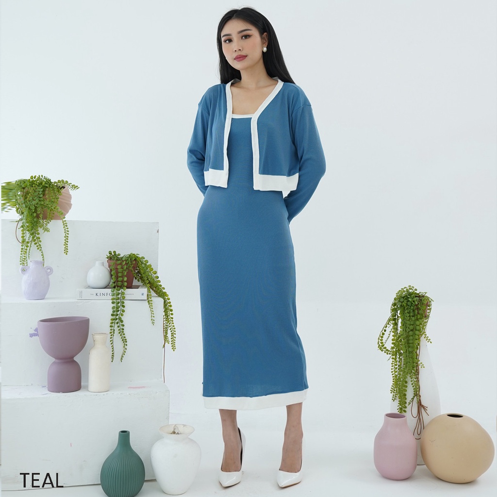 One Set Dress Outer Mami Dres Setelan Wanita