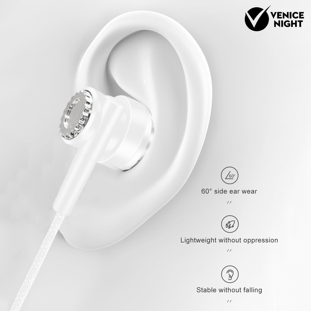 (VNEP) (Berkabel) L104 Universal 3.5mm Dynamic Heavy Bass Sport In-ear Earphone dengan Mic